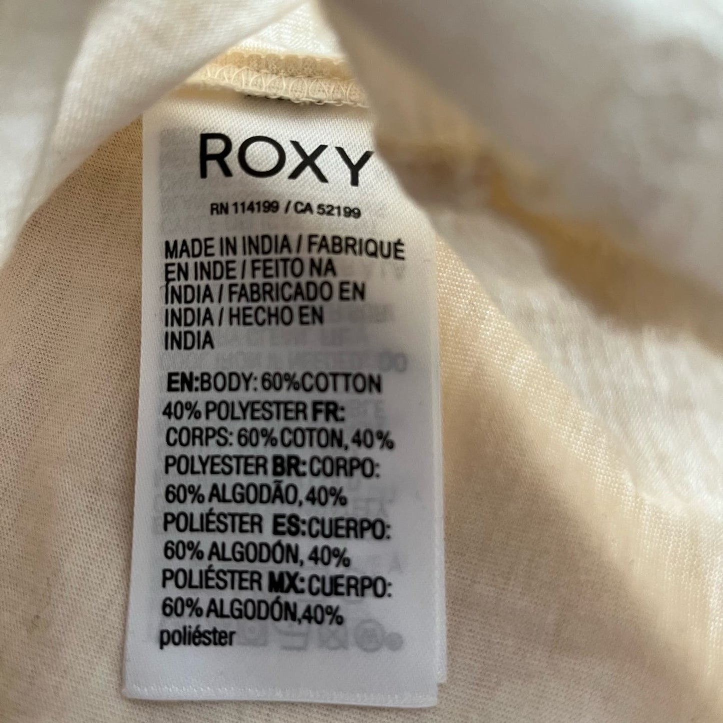 Roxy Embroidered Logo Long Sleeve Tissue Tee - Size XS*