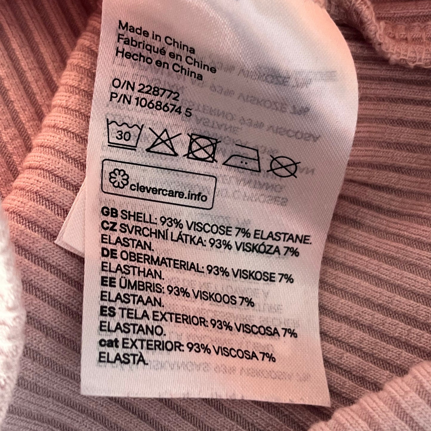 H&M Ribbed Long Sleeve Tee - Size S