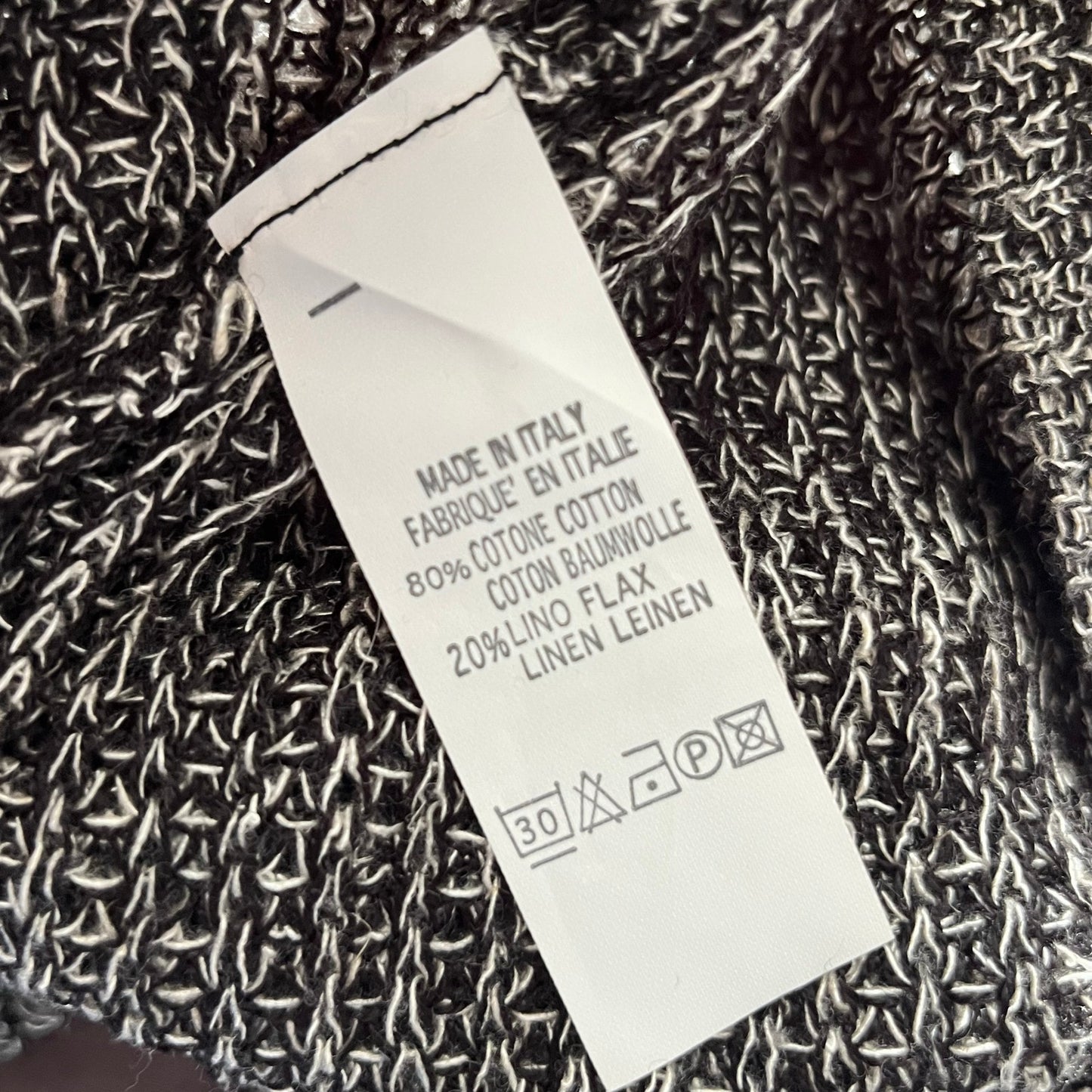 Marled Loose Knit Linen Blend Cardigan - Size M