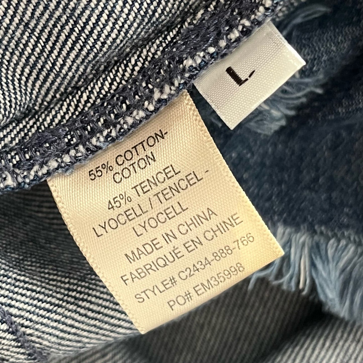 Cloth & Stone Raw Hem Denim Shirt - Size L