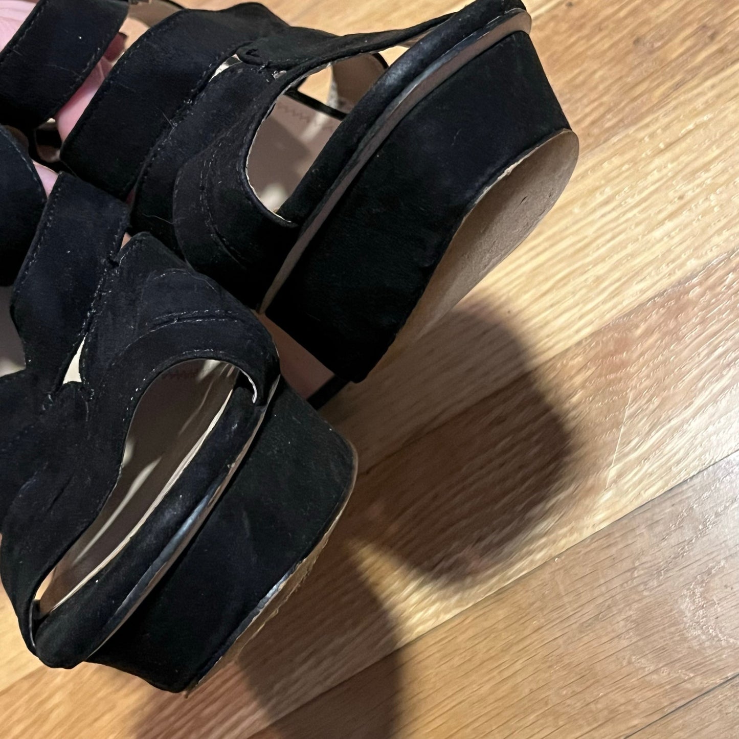 Zara Basic Ankle Strap Block Heels - Size 40