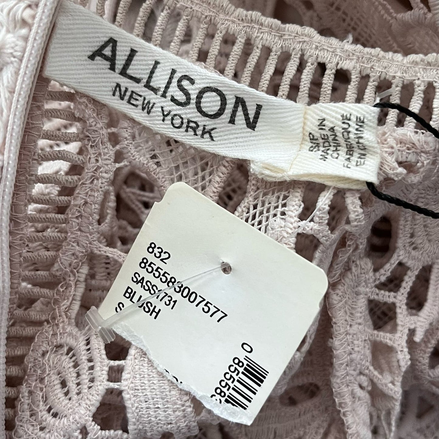 Allison New York Crochet Overlay Dress - Size S - NWT