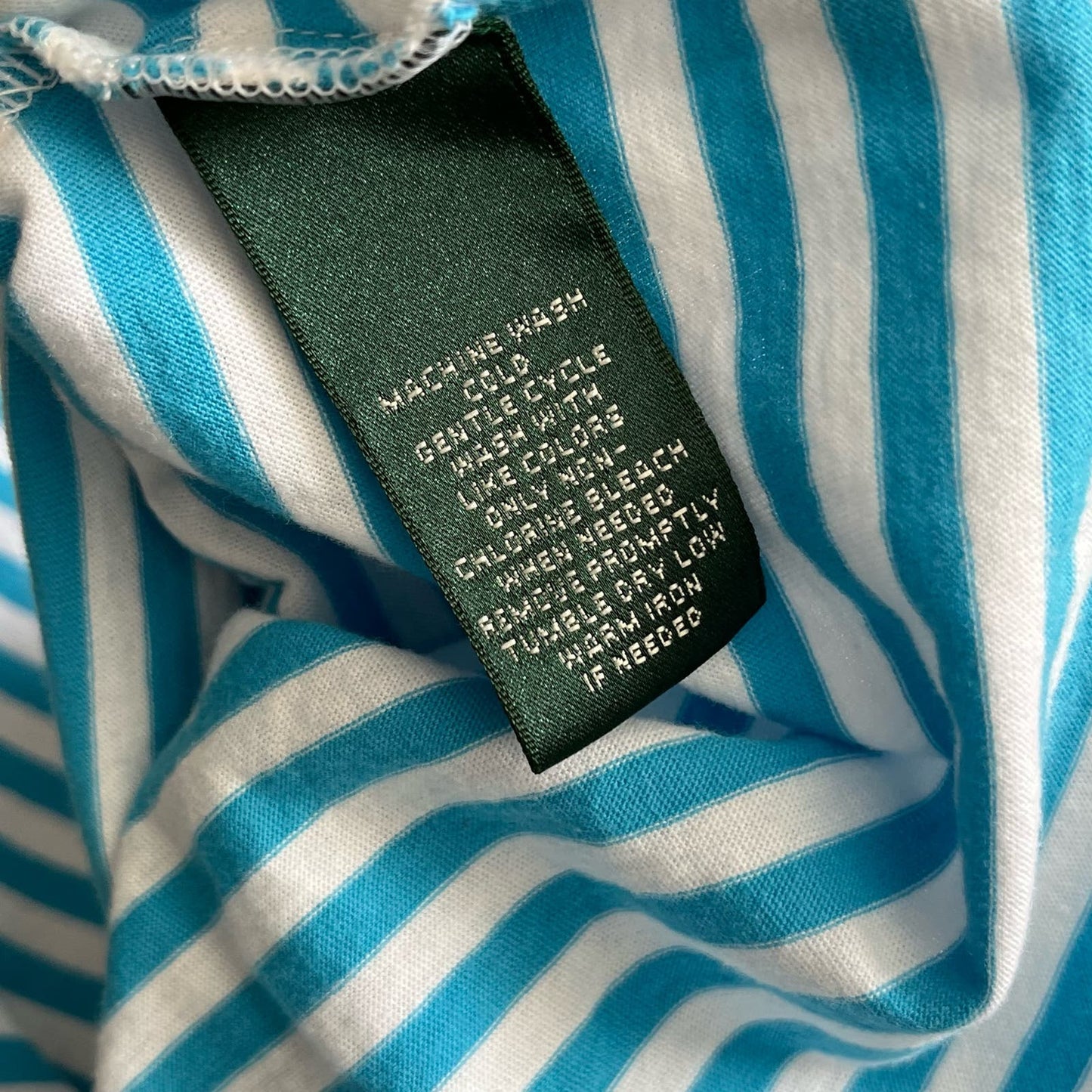 Lauren Ralph Lauren Striped Henley Tee - Size XS