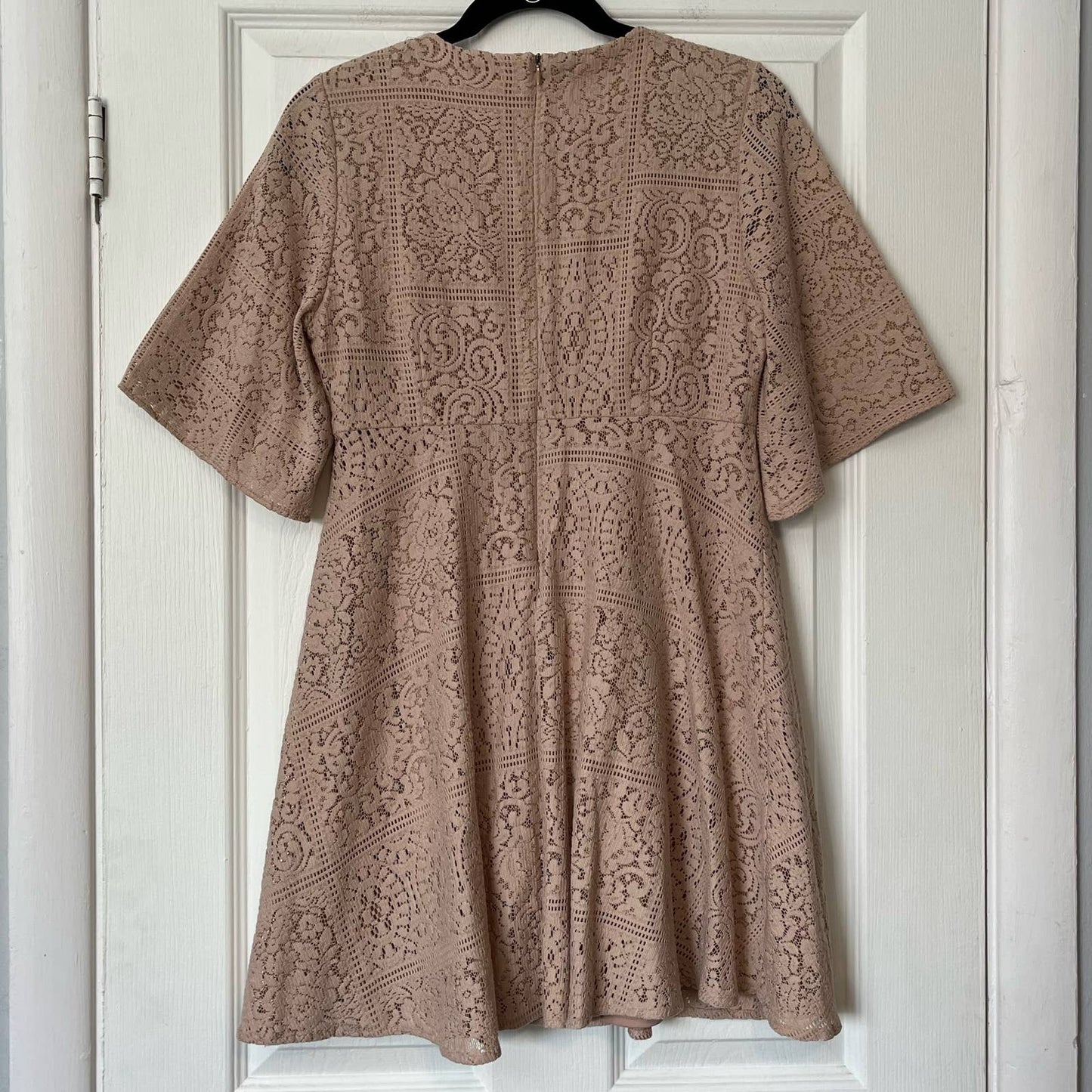 Zara Lace Overlay A-Line Dress - Size M