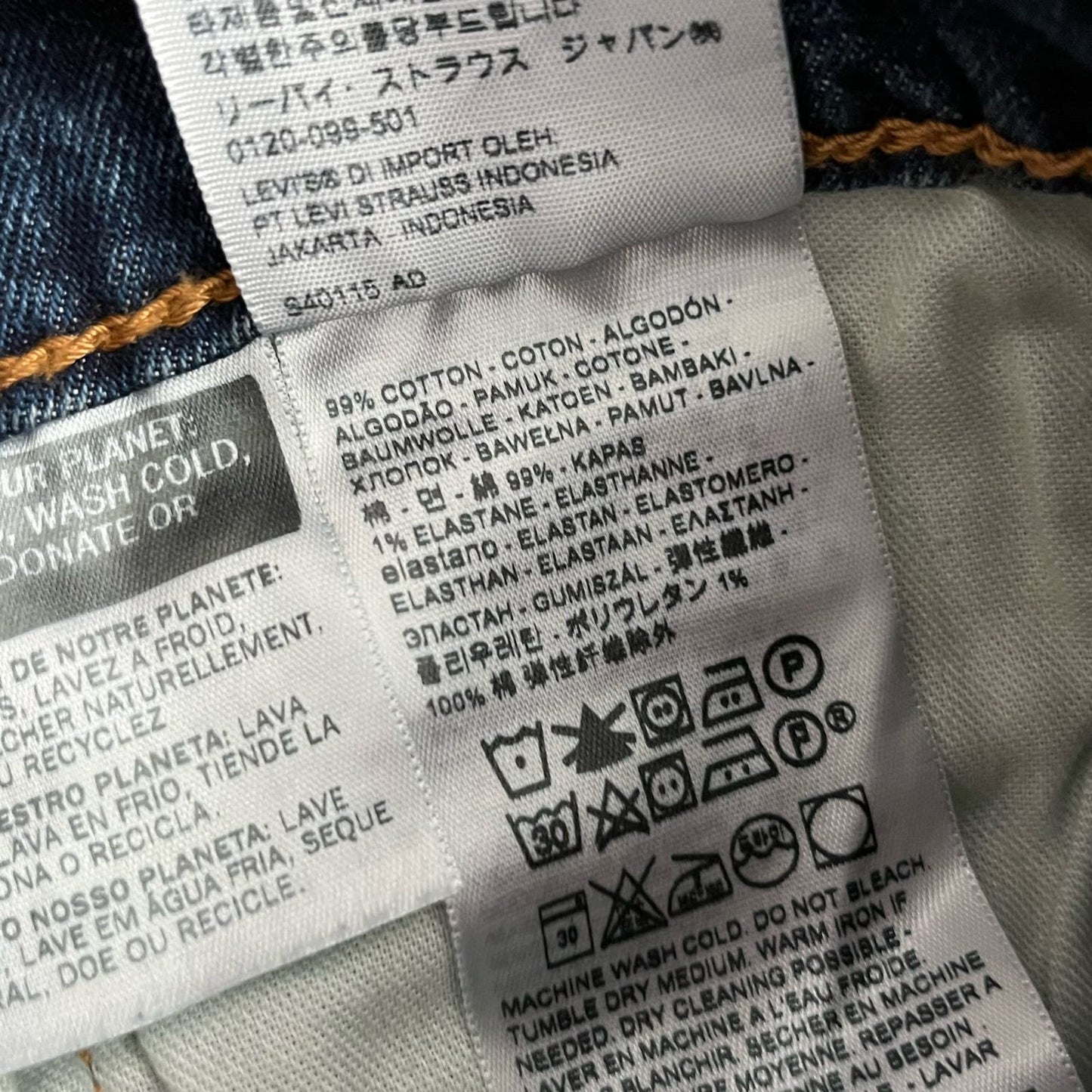 Levi's 512 Jeans w/Exposed Side Seams - Size 34x30