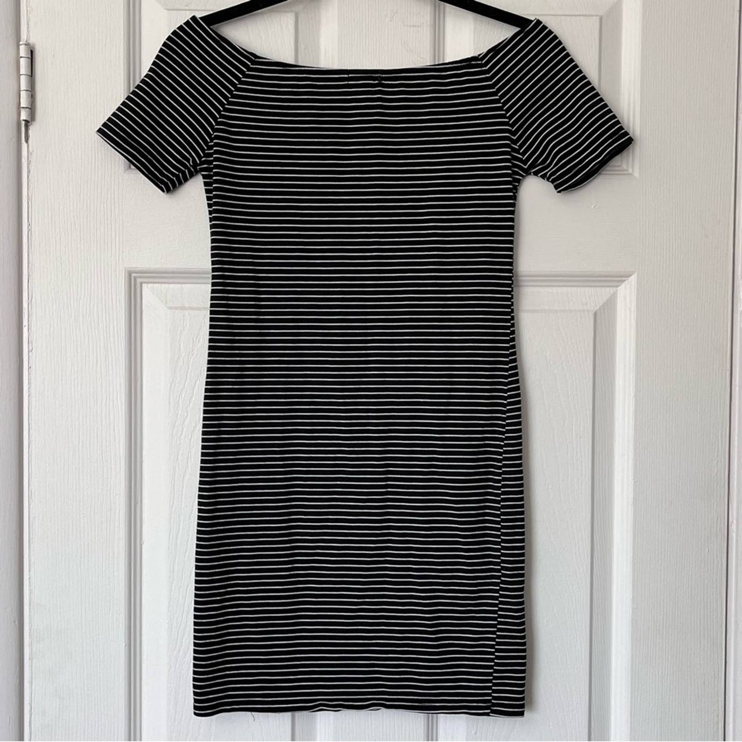 Heart & Hips Striped Off-Shoulder Mini Dress - Size S