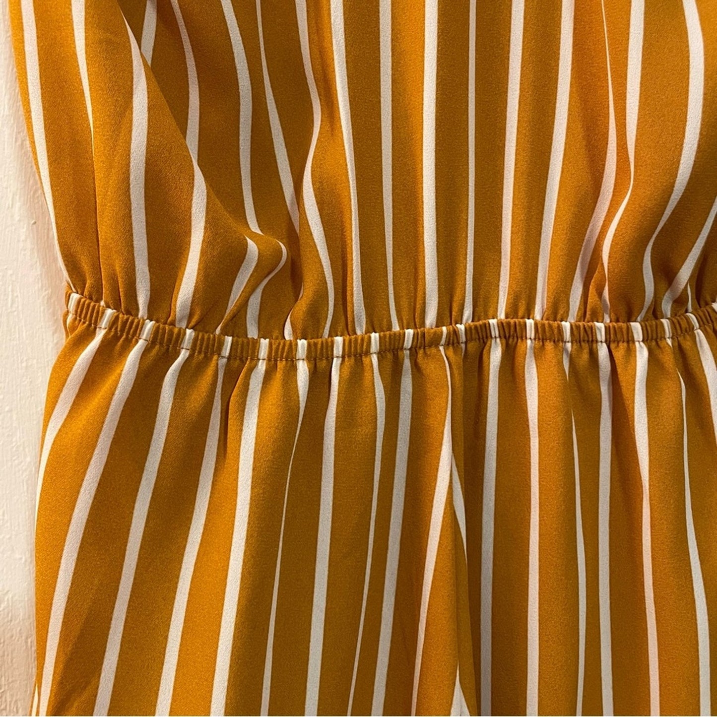 Timing Burnt Orange/White Striped Sleeveless Romper - Size M