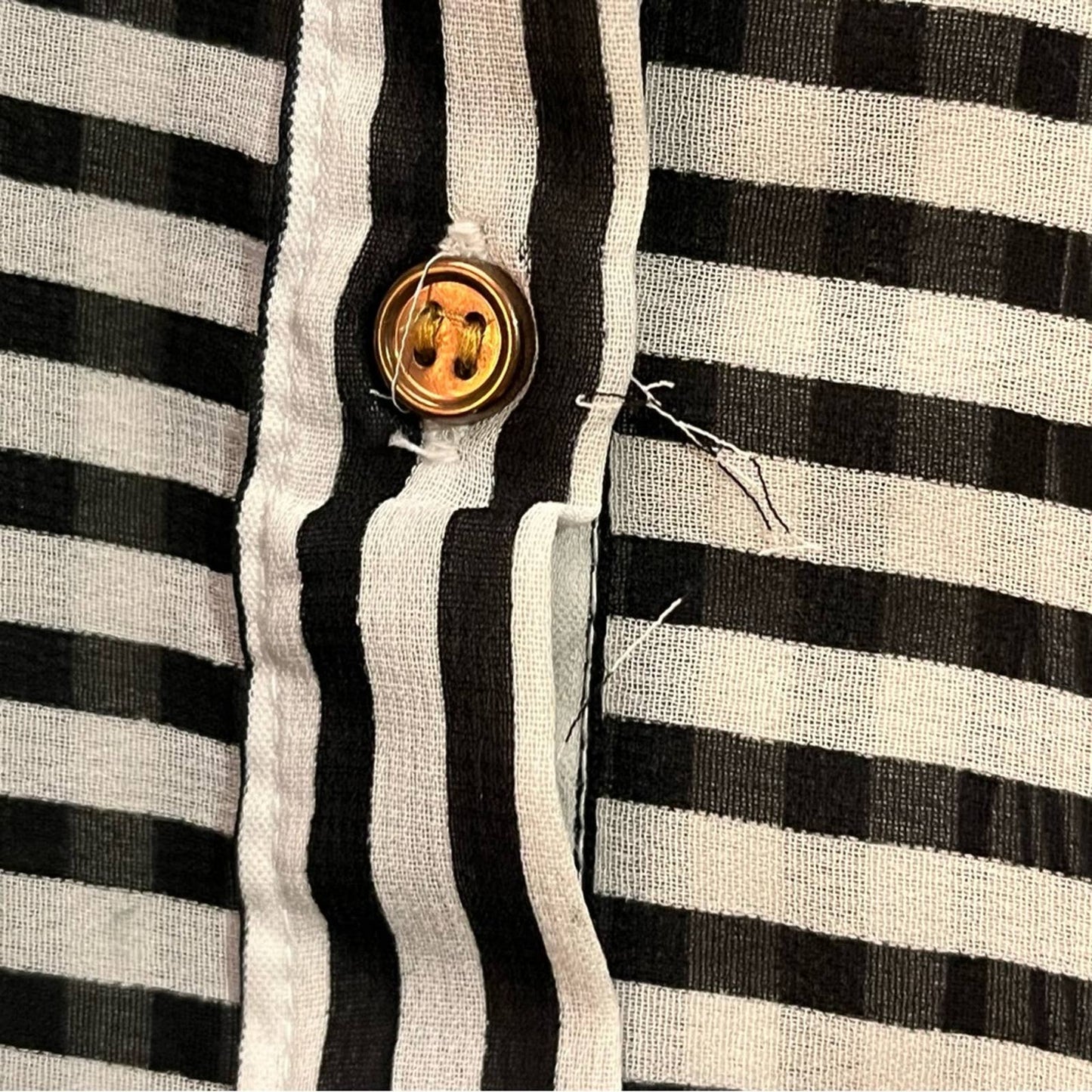 Dizzy Lizzy Sheer Mesh Striped Blouse - Size S