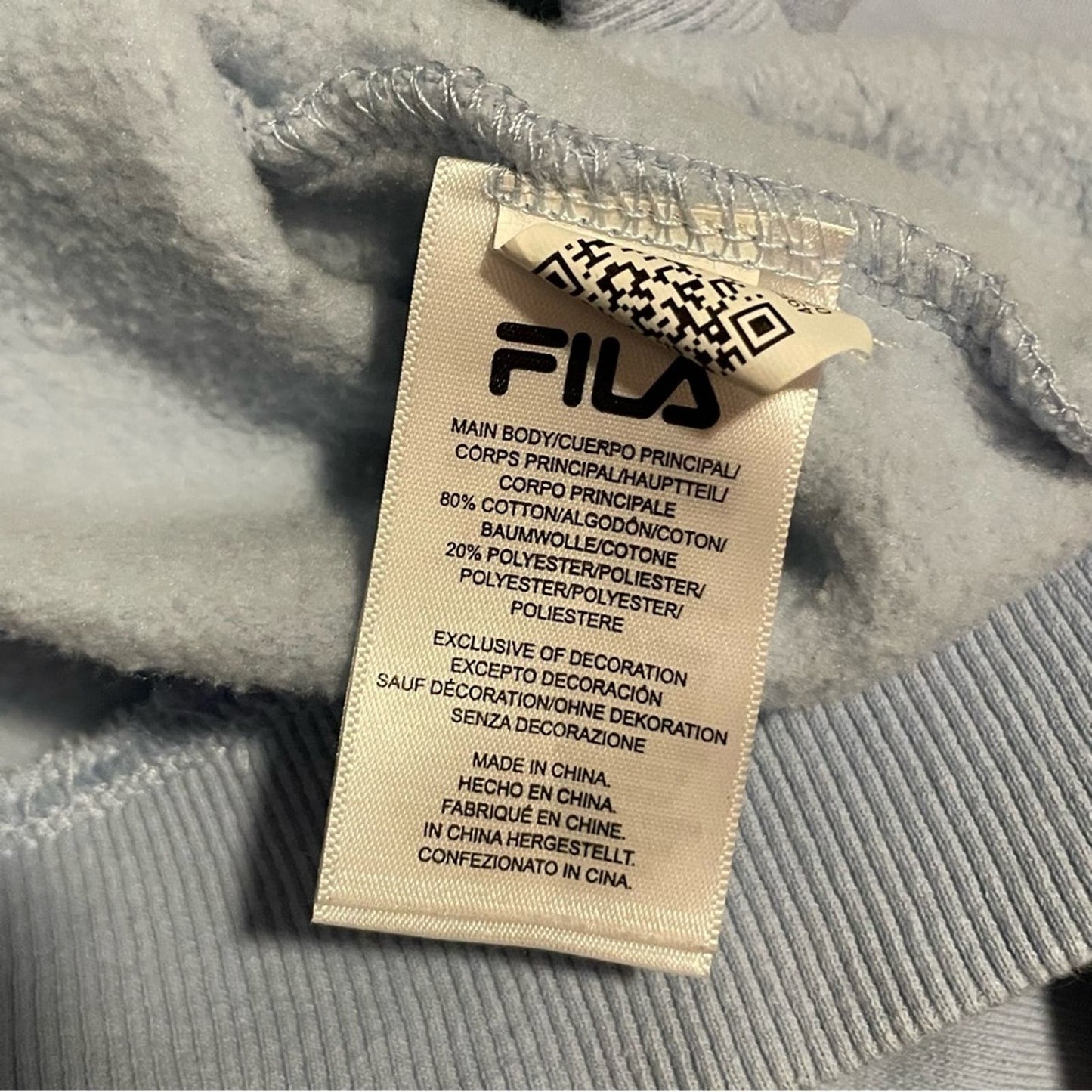 Fila Powder Blue Logo Sweatshirt - Size S