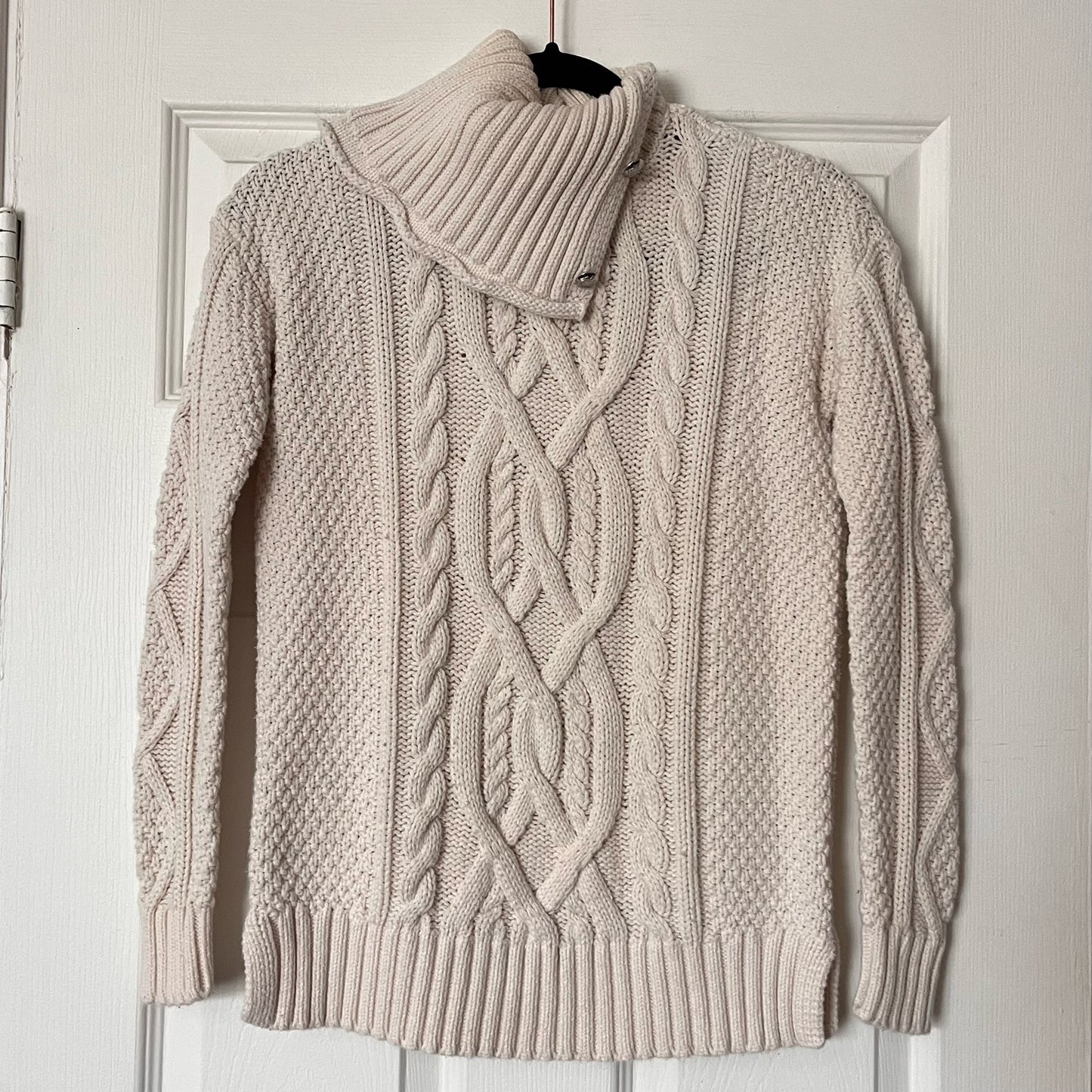 Lauren Ralph Lauren Button-Neck Cable Knit Sweater - Size XS