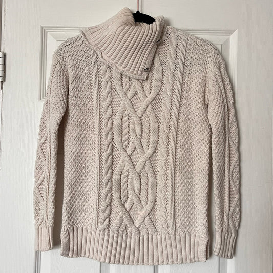 Lauren Ralph Lauren Button-Neck Cable Knit Sweater - Size XS