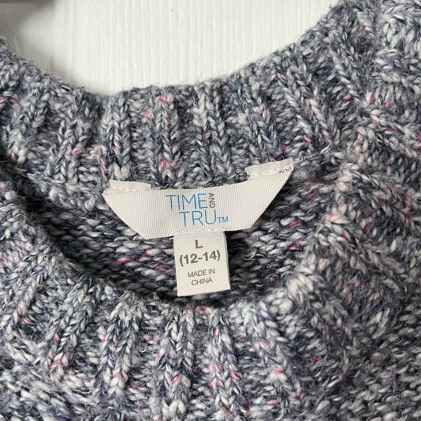 Time & Tru Cable Diamond Knit Sweater - Size L