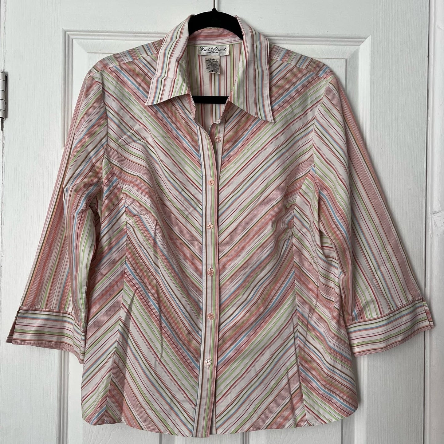 Fred David Striped Blouse - Size XL