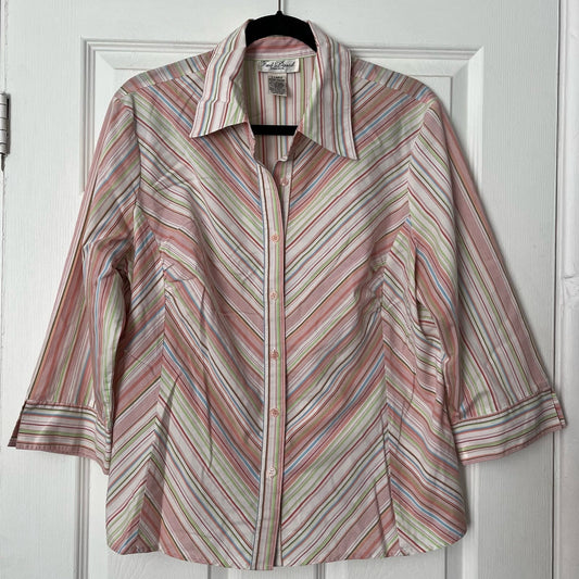 Fred David Striped Blouse - Size XL