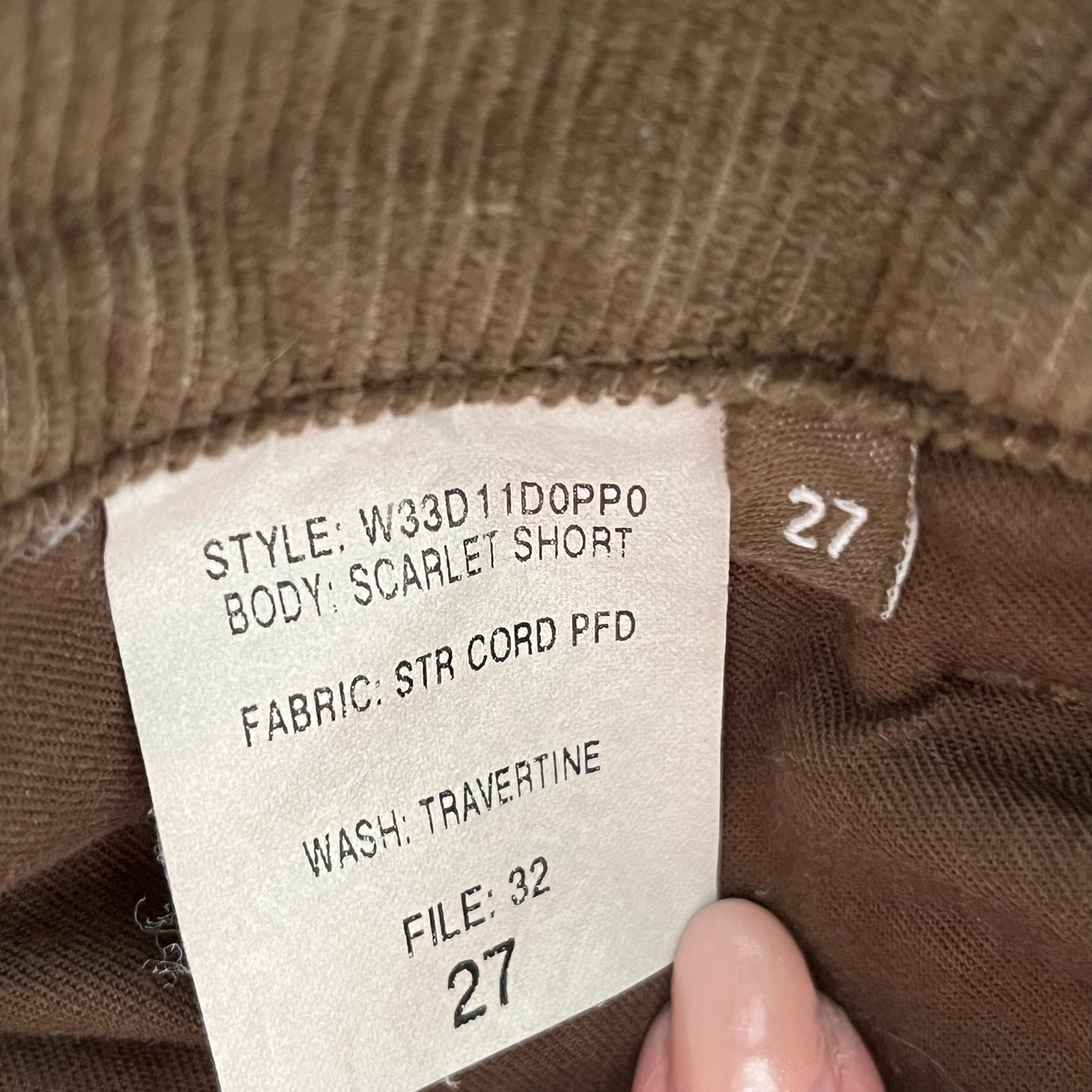 Guess Studded Corduroy Cutoff Shorts - Size 27