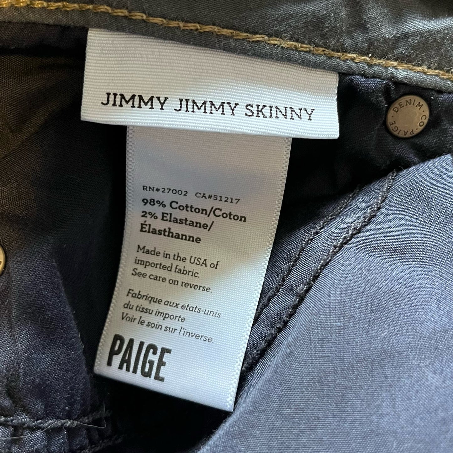 Paige Denim Jimmy Jimmy Skinny Jeans - Size 26