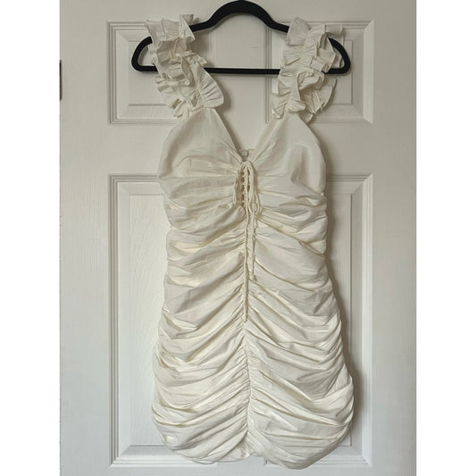 Zara Ruched Ruffled Dress - Size M