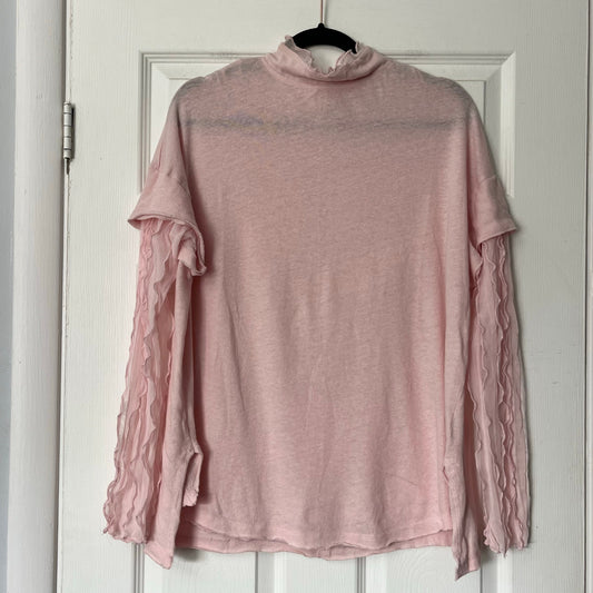 Free People Ruffle Trim Lightweight Sweater - Size XS