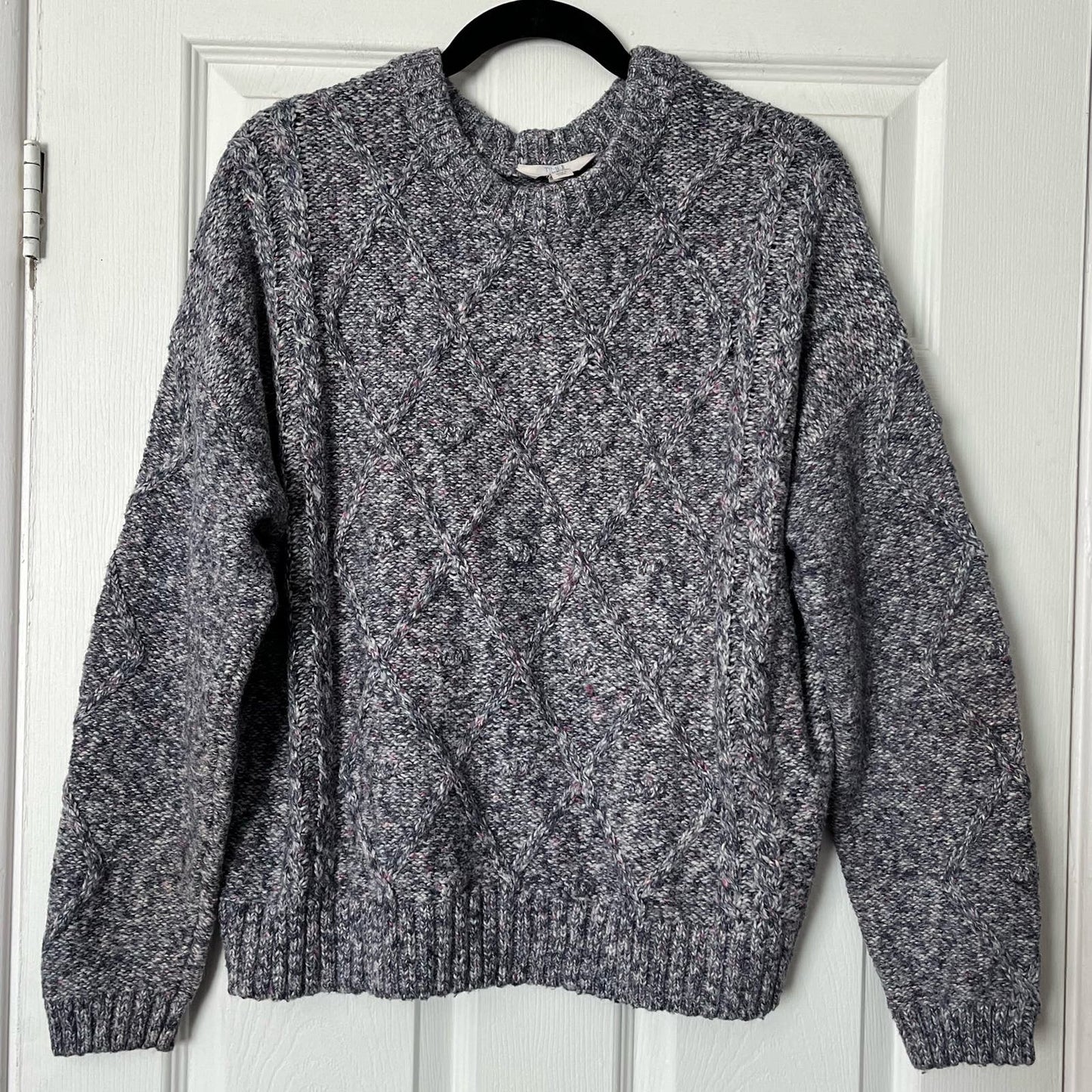 Time & Tru Cable Diamond Knit Sweater - Size L