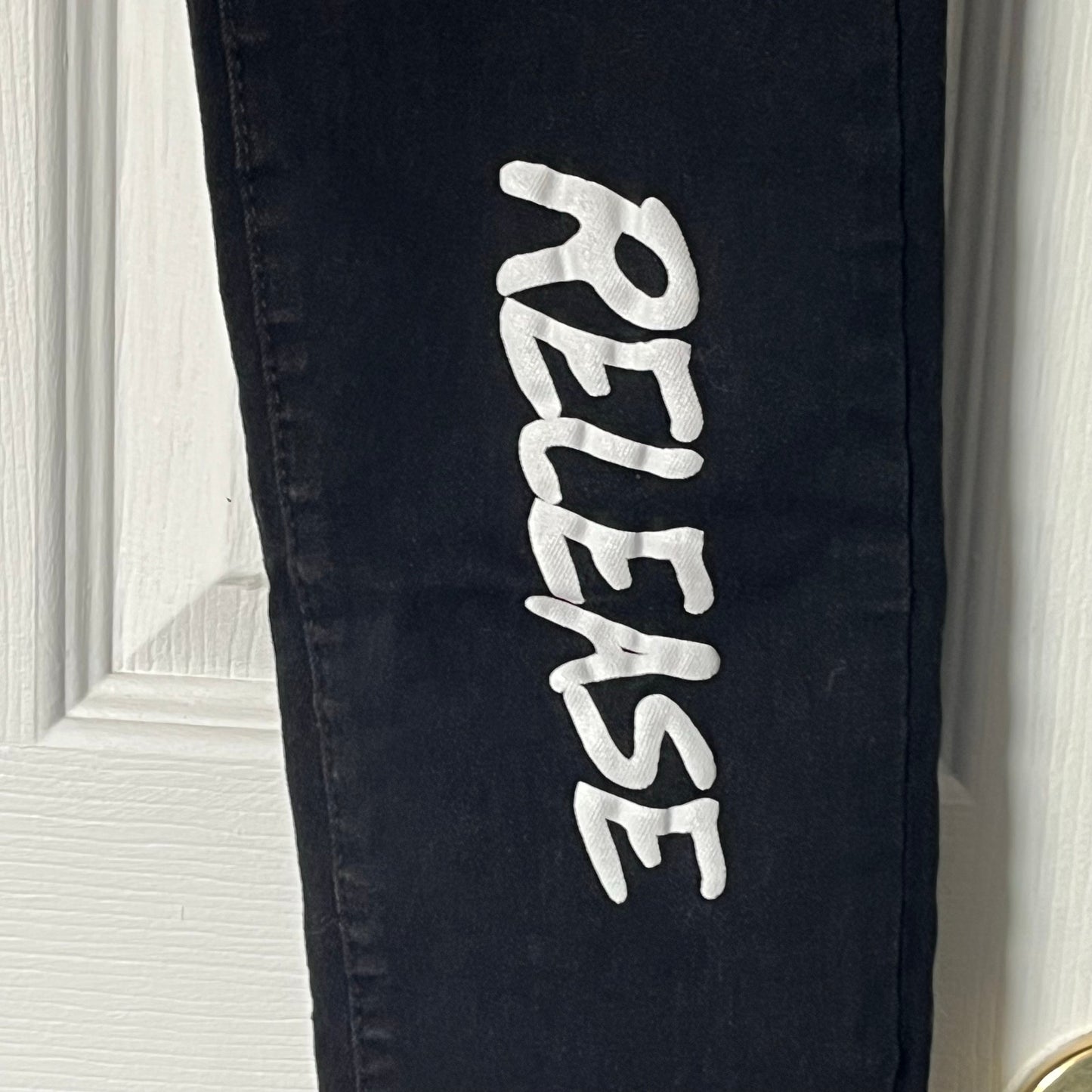 Shein Graffiti Jeans - Size 34