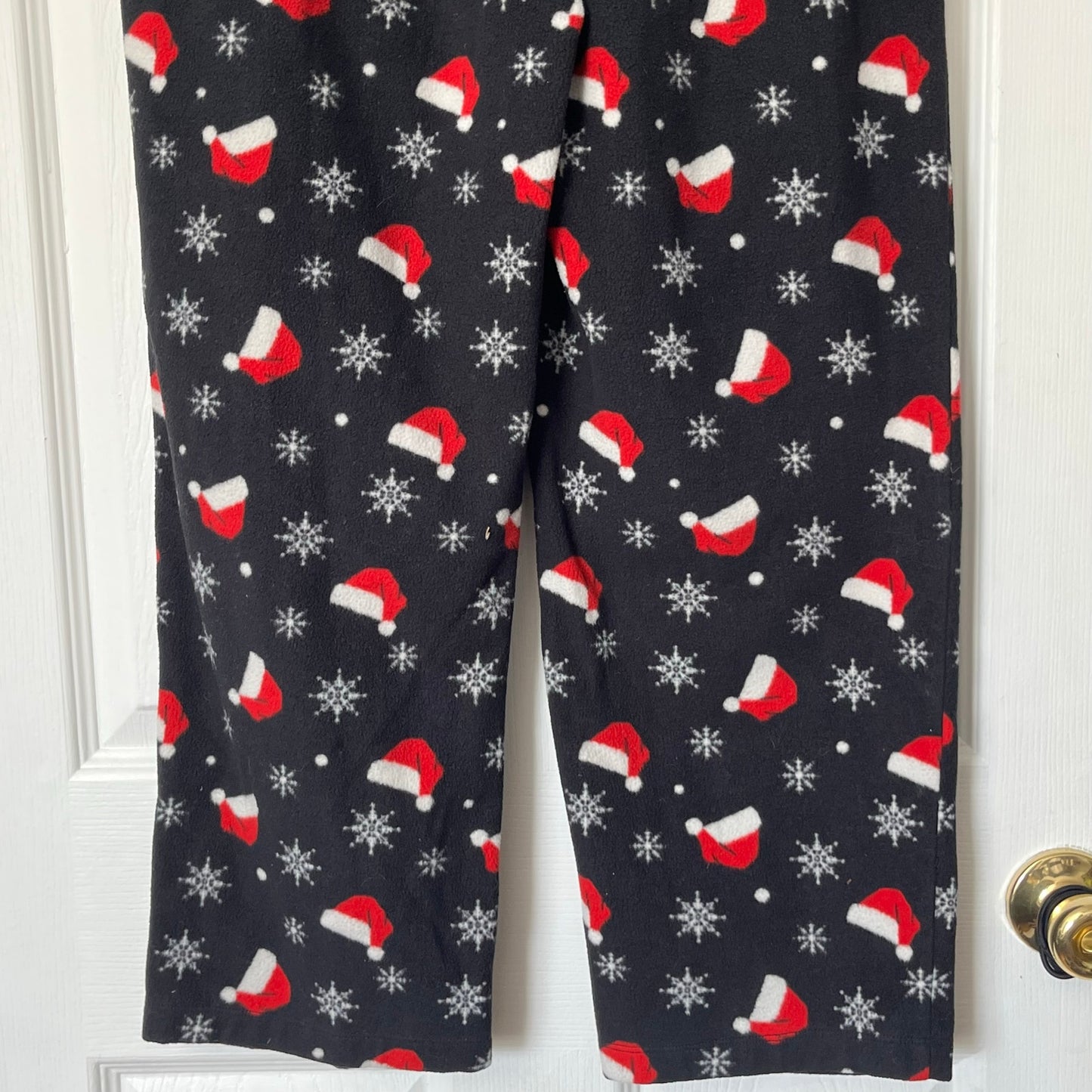 Club Room Santa Hat Print Fleece Pants - Size M