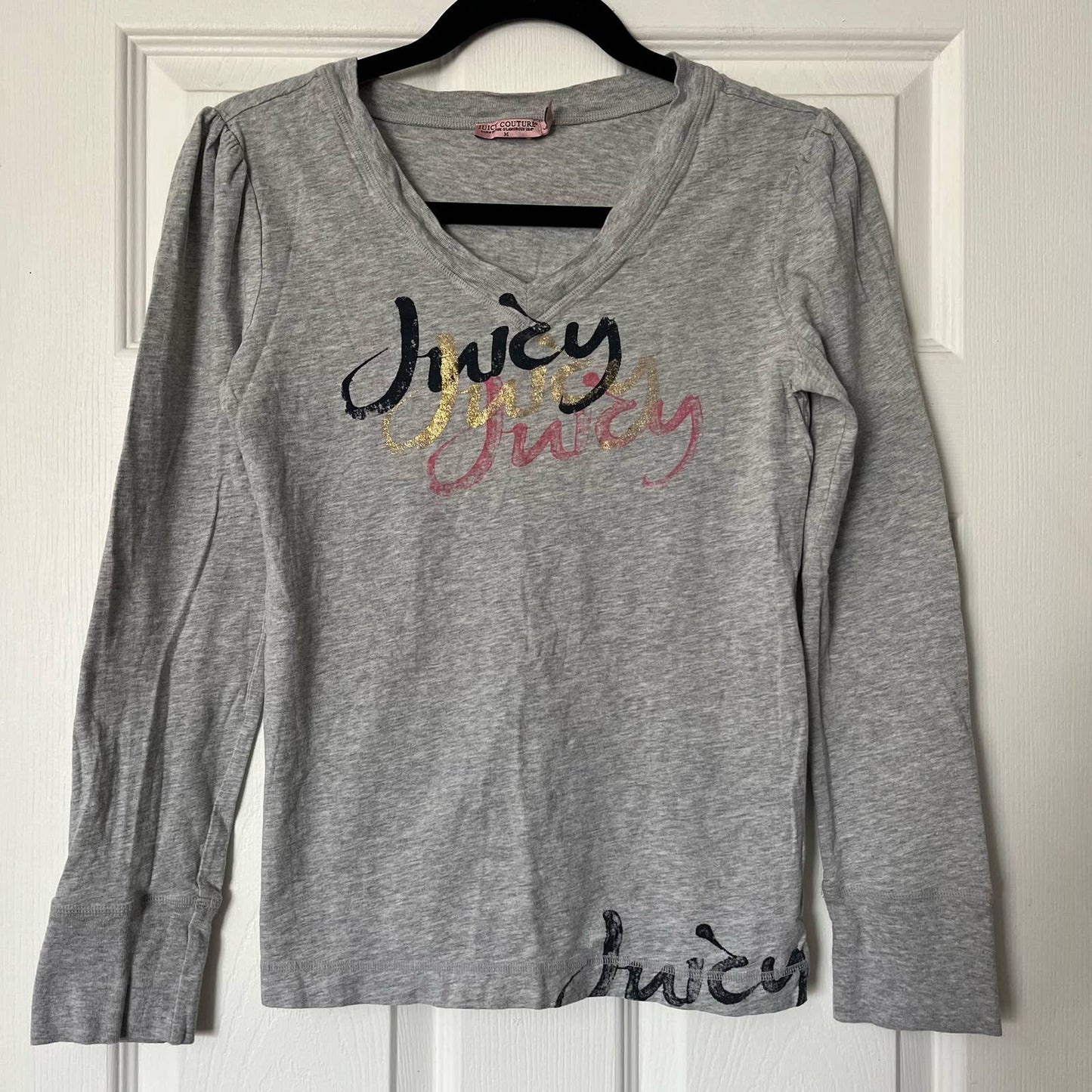 Juicy Couture "Juicy" V-Neck Tee - Size M