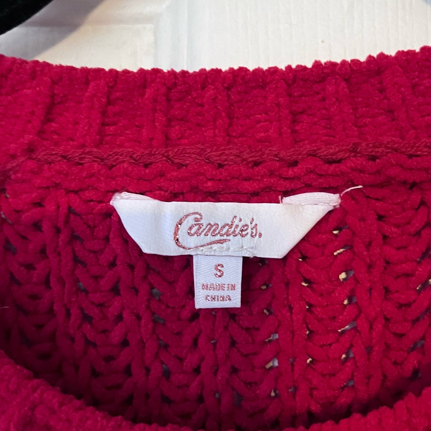 Candie's Side-Tie Chenille Sweater - Size S
