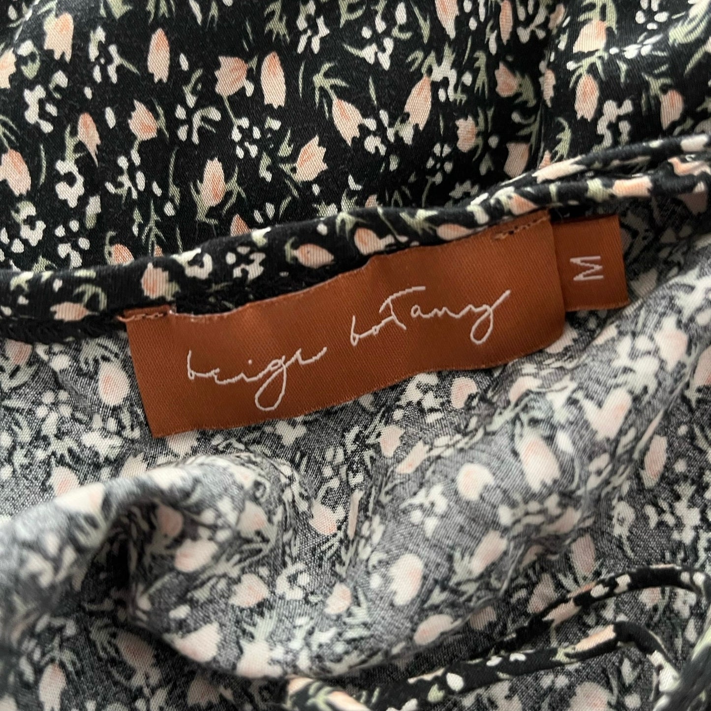 Beige Botany Floral Tie-Back Dress - Size M