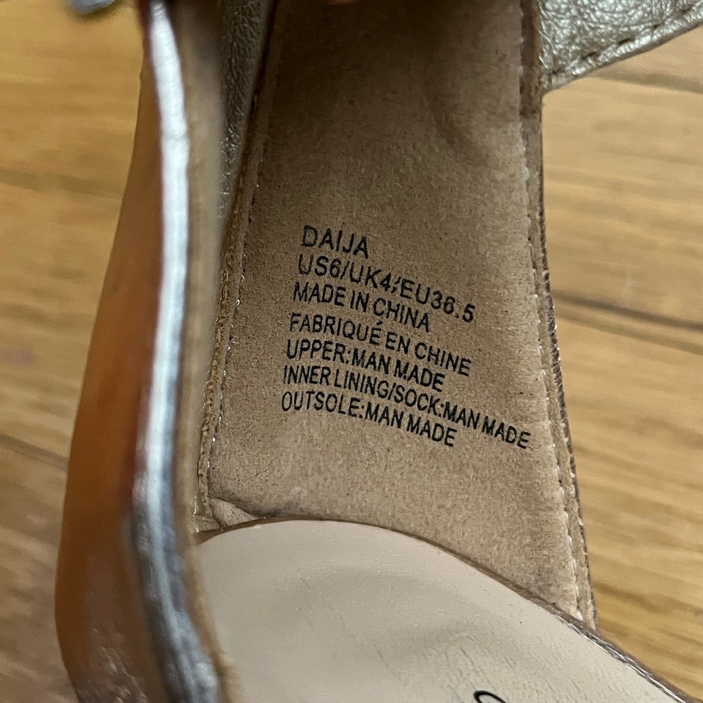 Shoedazzle Metallic Cork Wedge Heels - Size 6