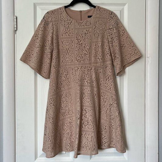 Zara Lace Overlay A-Line Dress - Size M