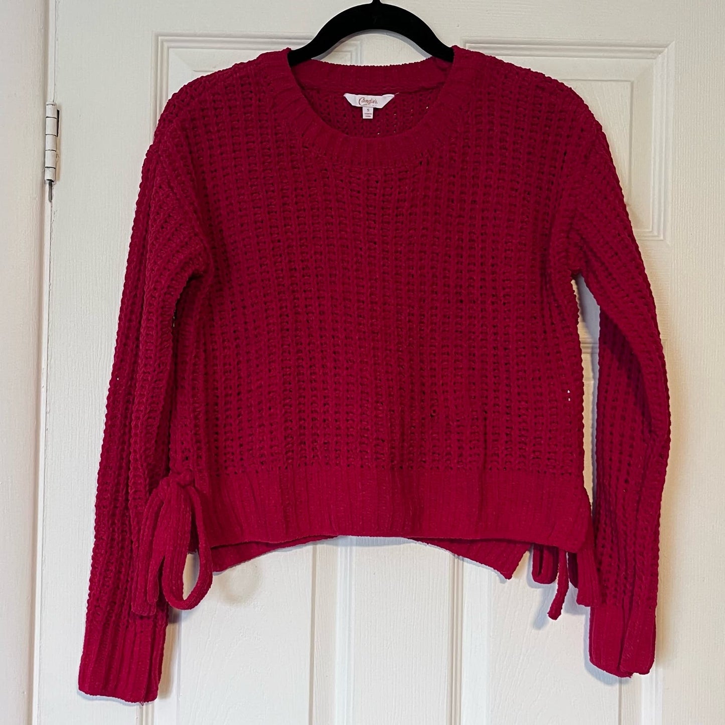 Candie's Side-Tie Chenille Sweater - Size S