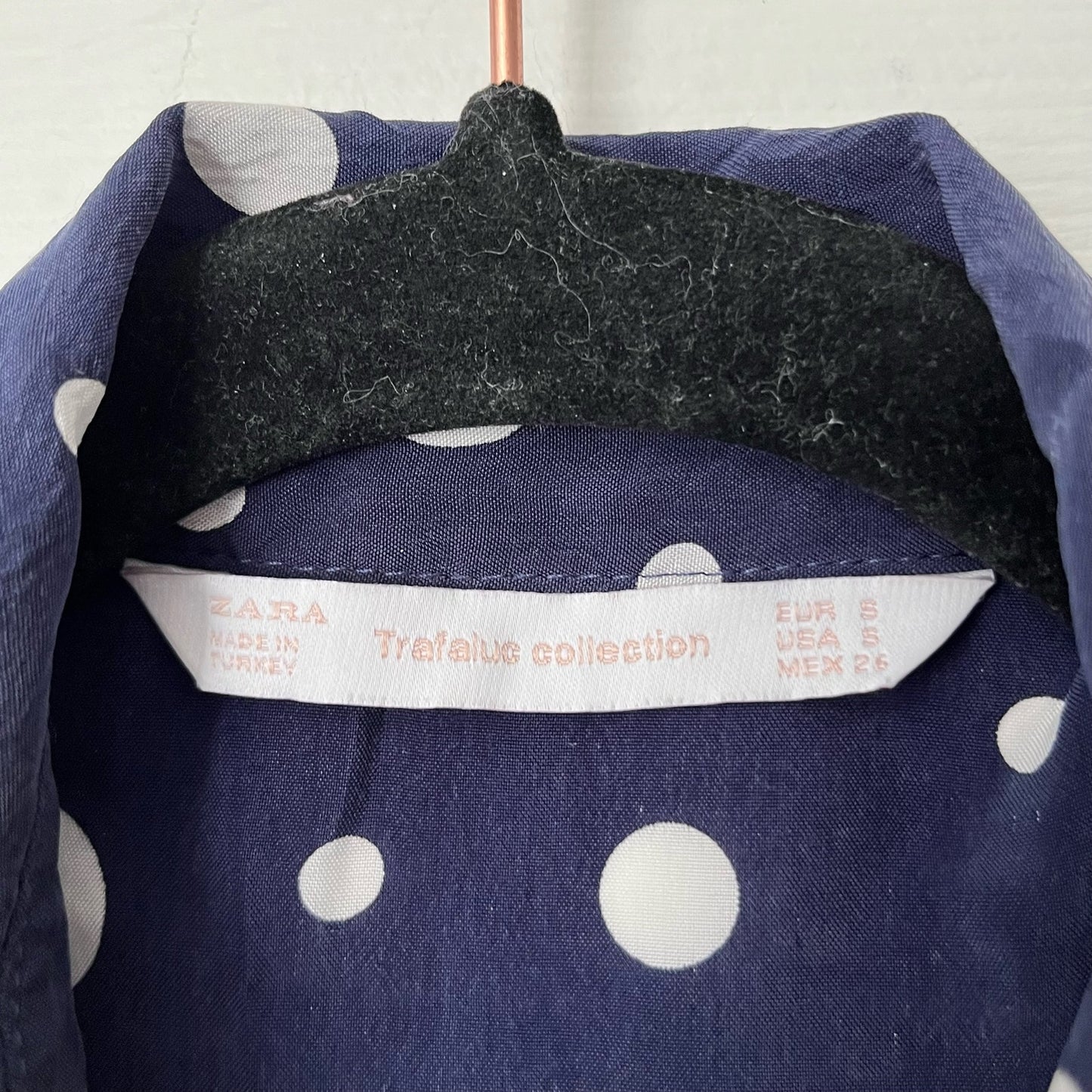 Zara Trafaluc Button-Down Polka Dot Shirt Dress - Size S