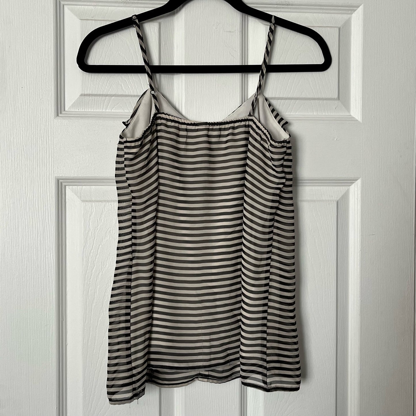 Xhilaration Striped Ruffle-Front Tank - Size M