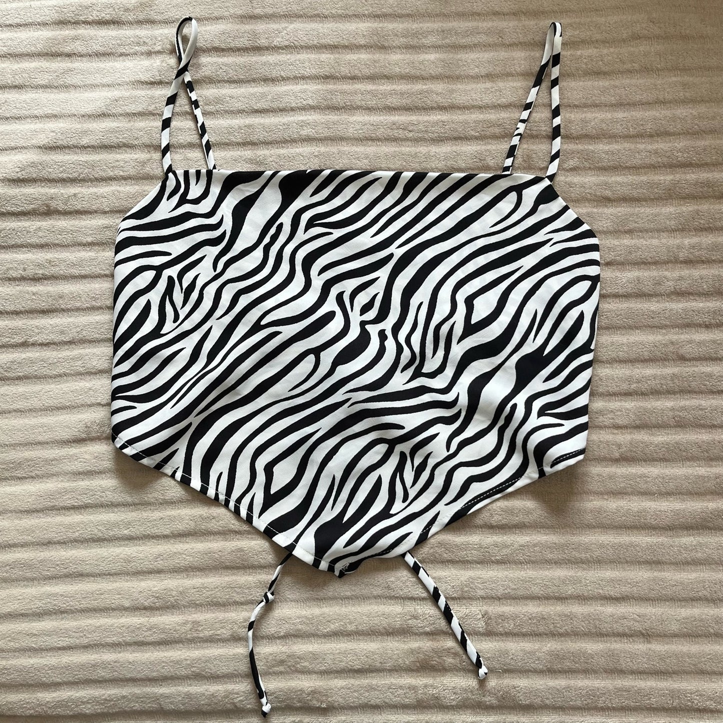 Cotton Candy LA Zebra Print Handkerchief Top - Size S