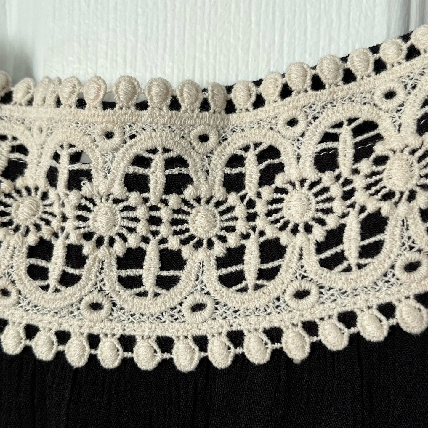 Xhilaration Off-Shoulder Crochet Trim Top - Size M