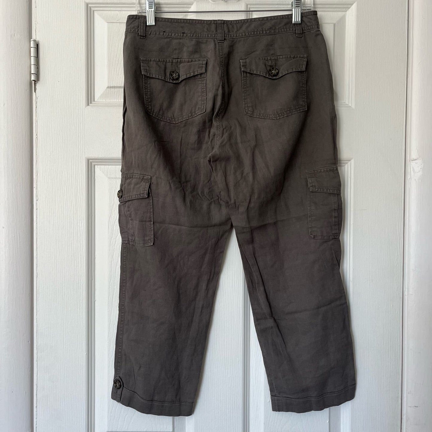 Banana Republic Martin Fit Linen-Blend Cargo Capri - Size 4