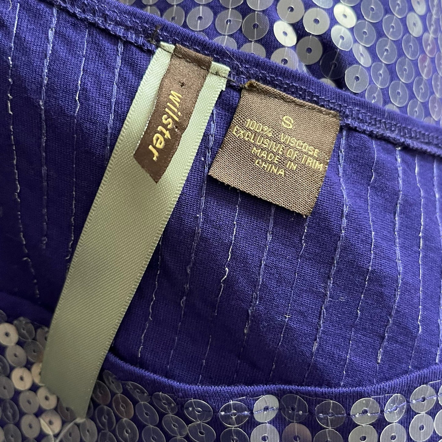 Wilster Sequin Purple Draped Top - Size S