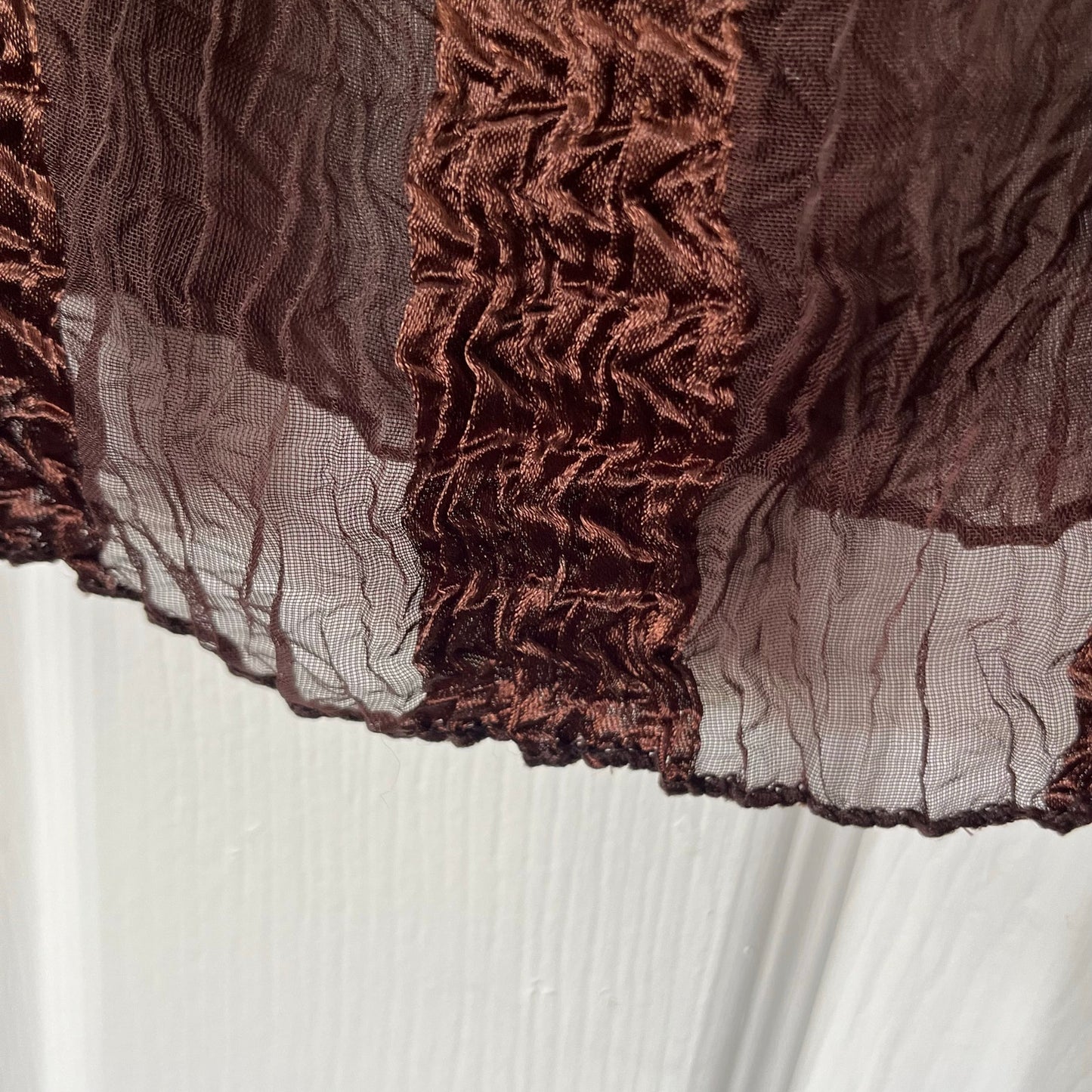 Sheer Stripe Crinkle Top - Size UNKNOWN