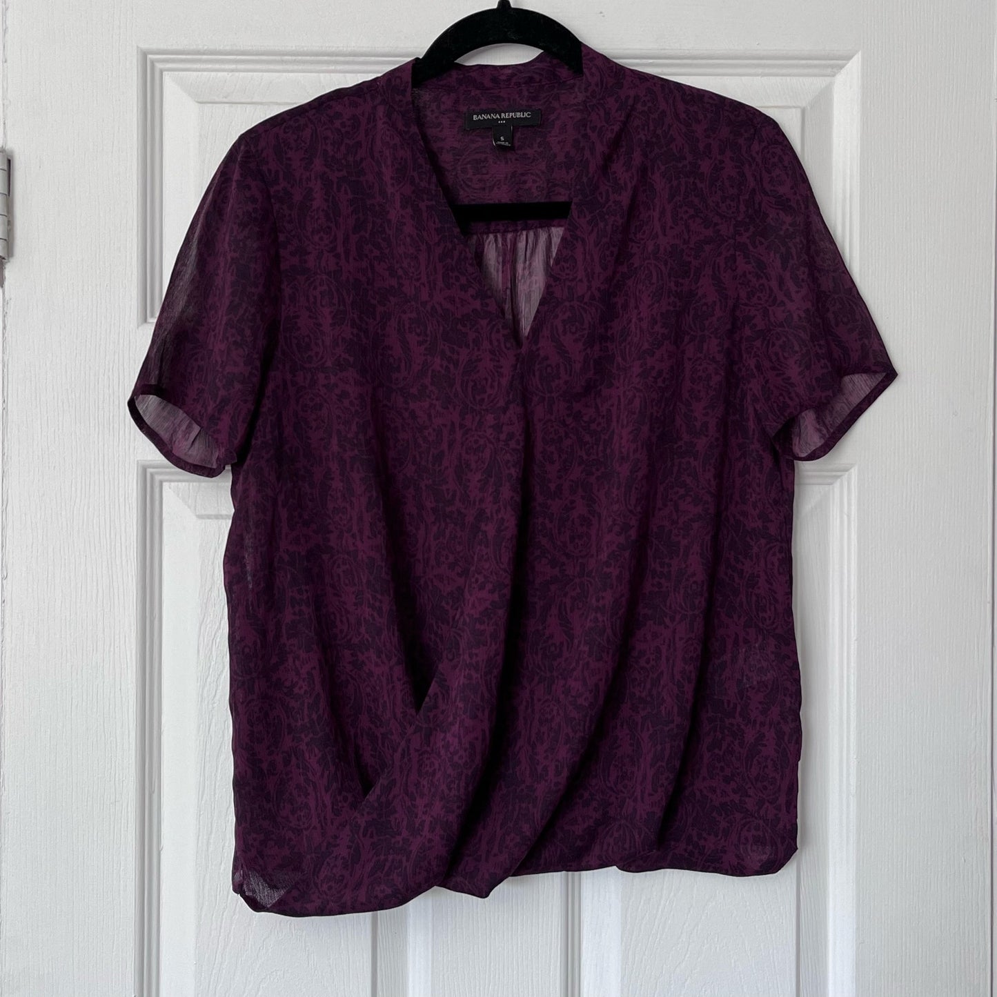 Banana Republic Paisley Print Cross-Front Blouse - Size S