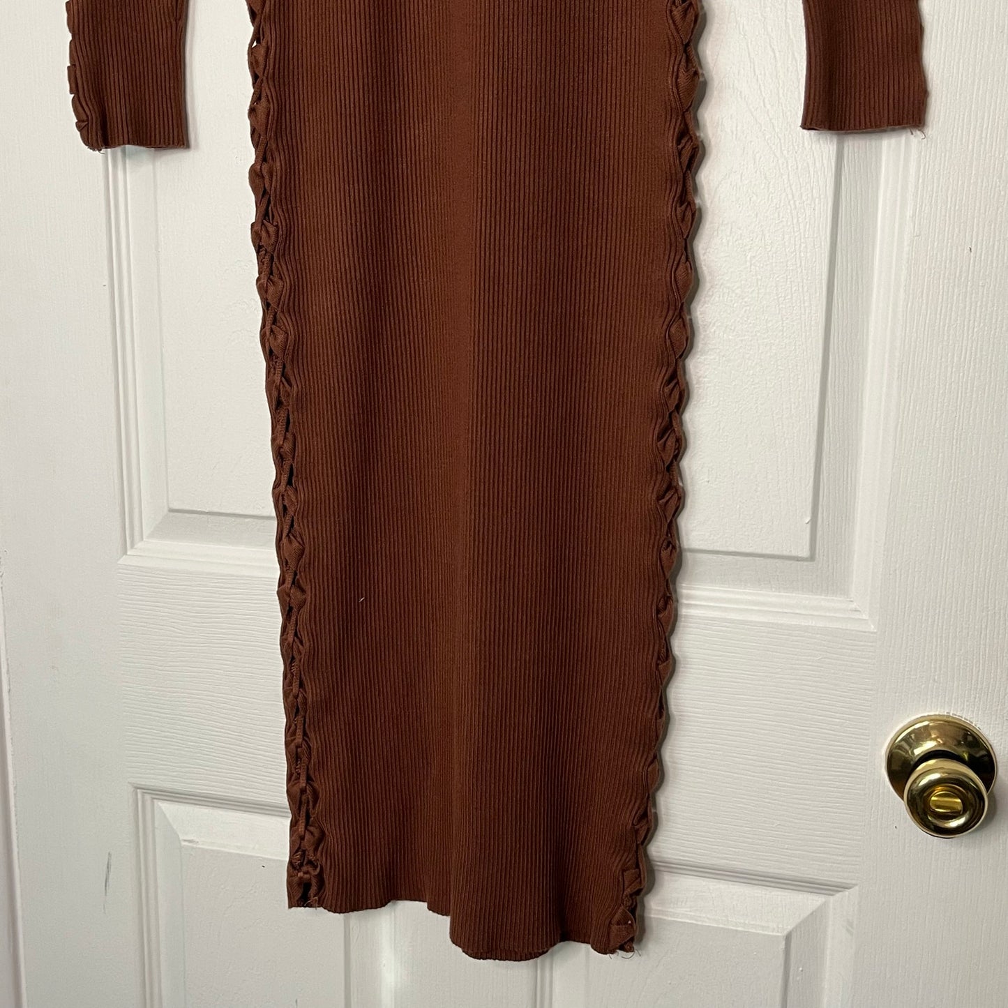Fashion Nova Ribbed Peekaboo Side Seam Dress - Size M