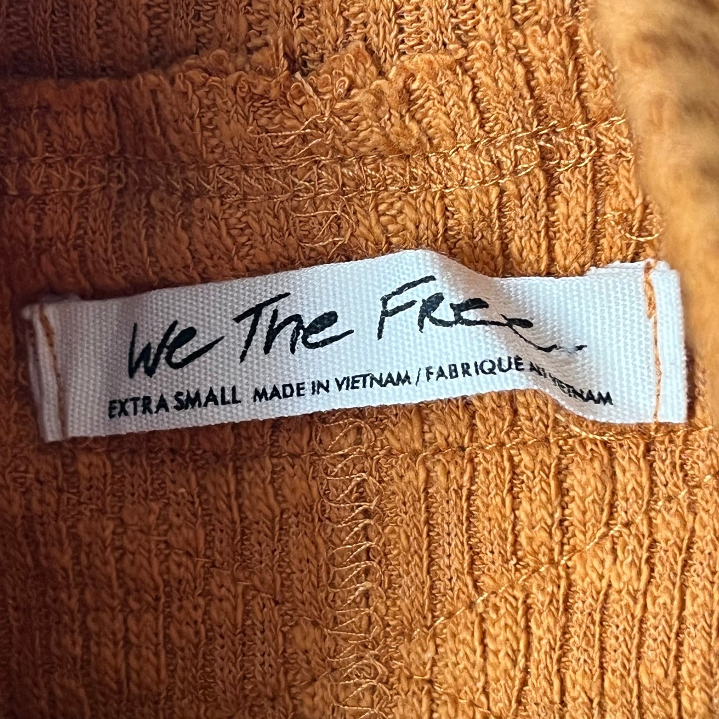 Free People We the Free Ribbed Raw Hem Top - Size XS