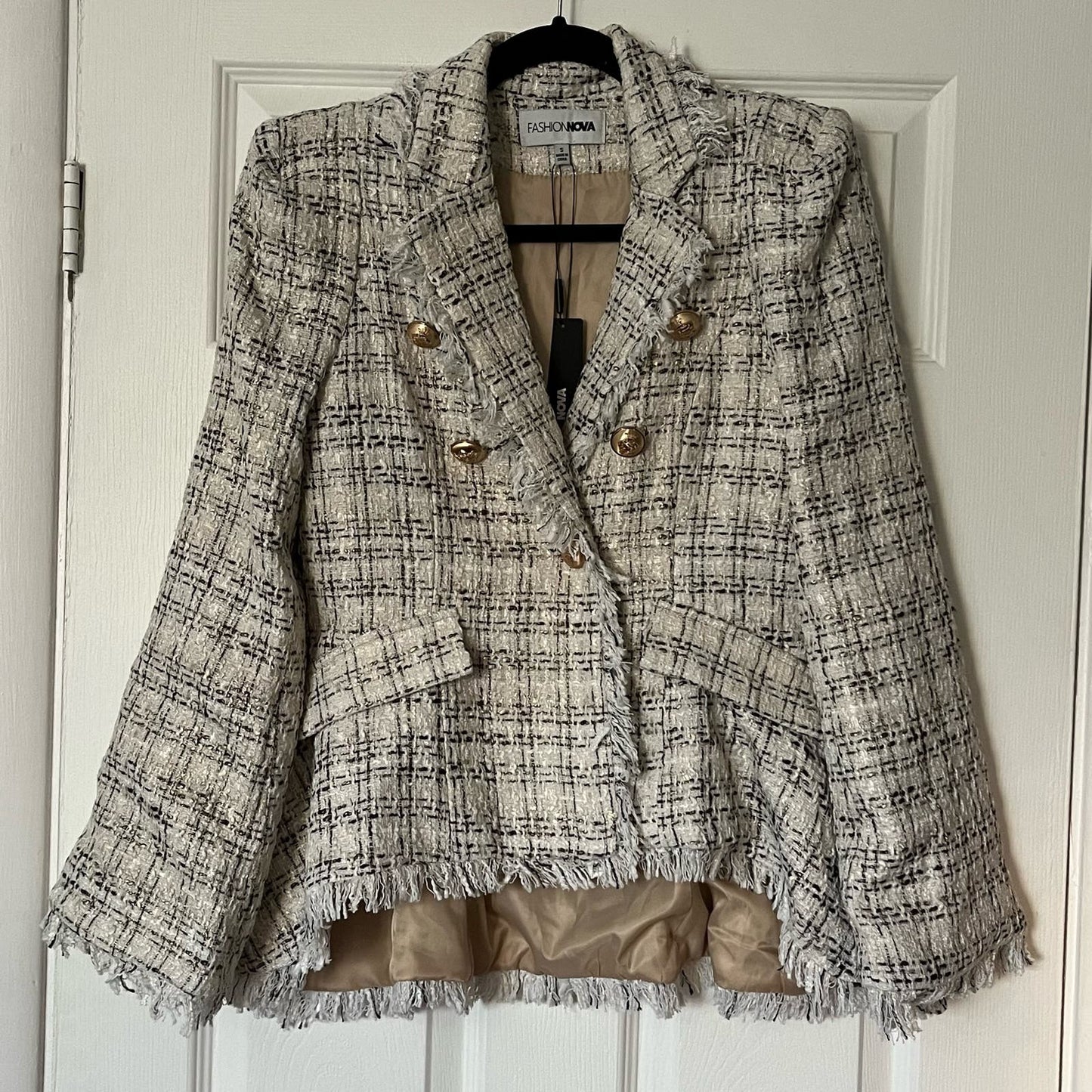 Fashion Nova Talking Business Tweed Jacket - Size S - NWT