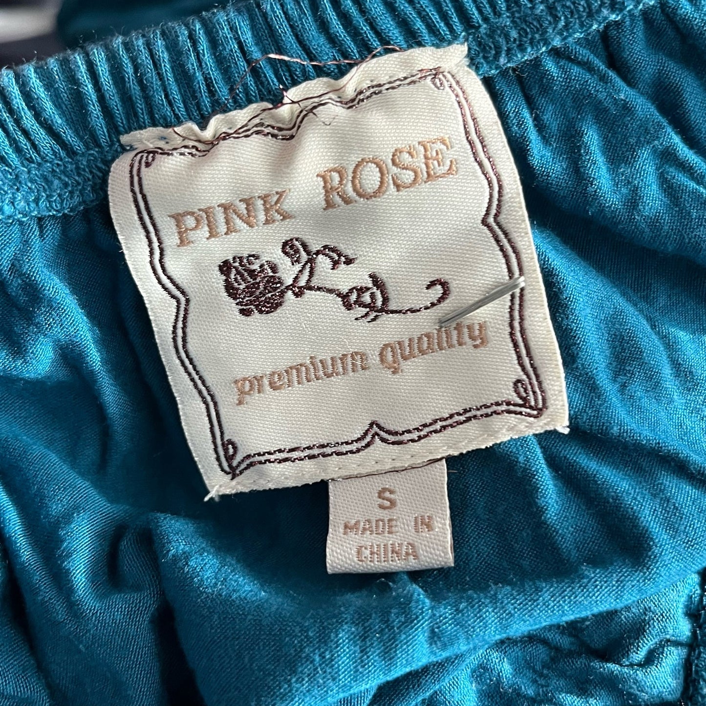 Pink Rose Strapless Drawstring Waist Romper - Size S