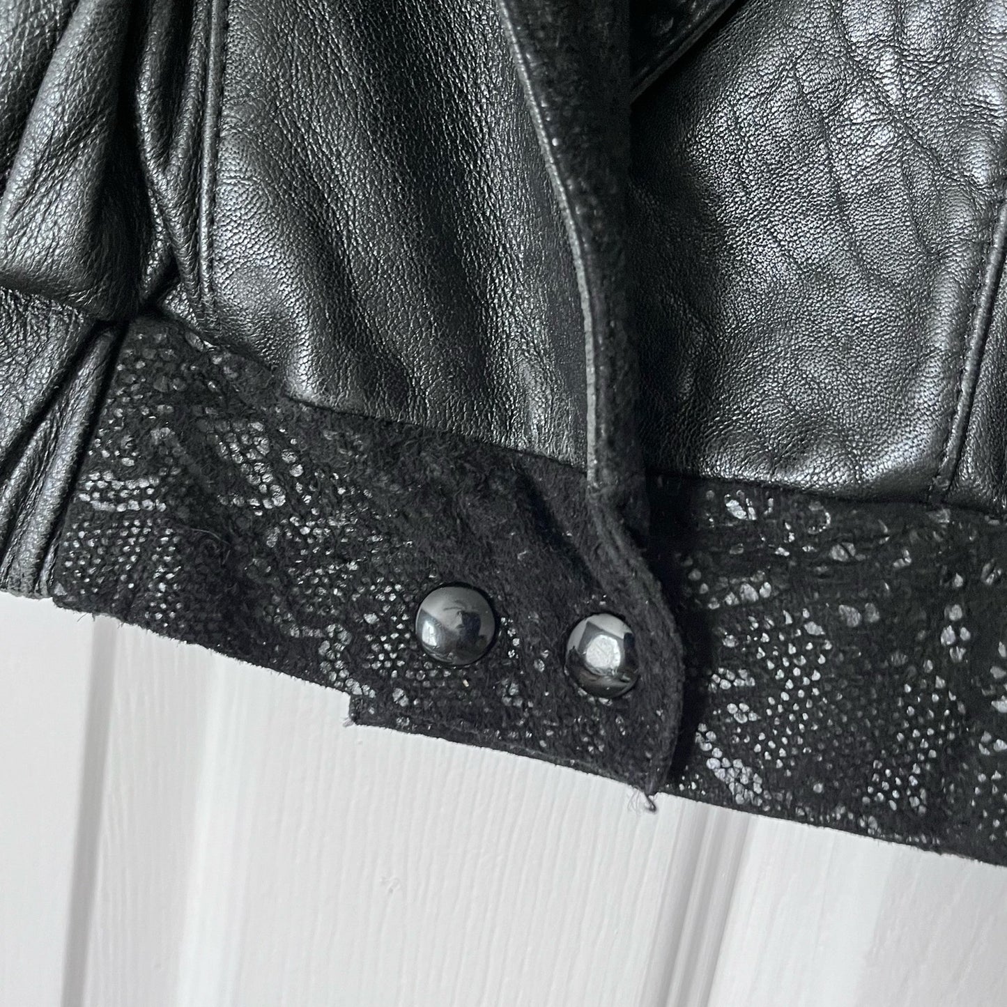 Snake Embossed Leather Jacket - Size M*