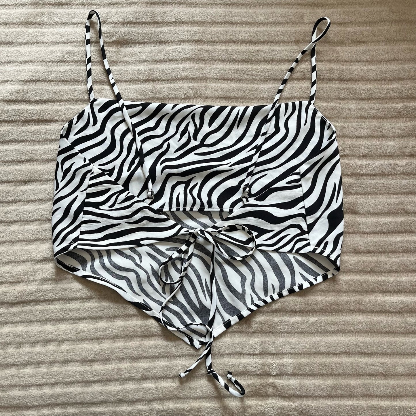 Cotton Candy LA Zebra Print Handkerchief Top - Size S