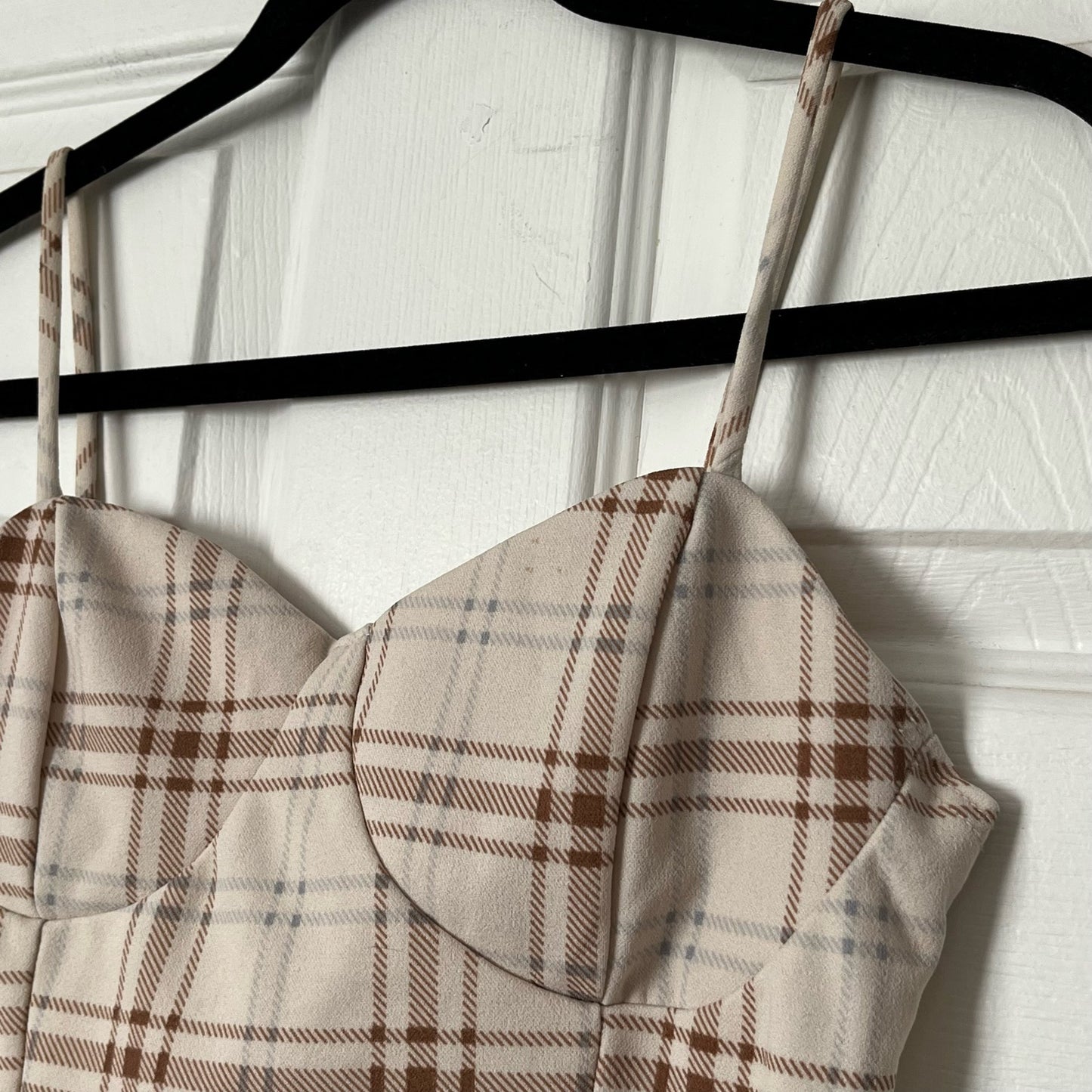 Timing Plaid Bustier Cropped Cami Top - Size M