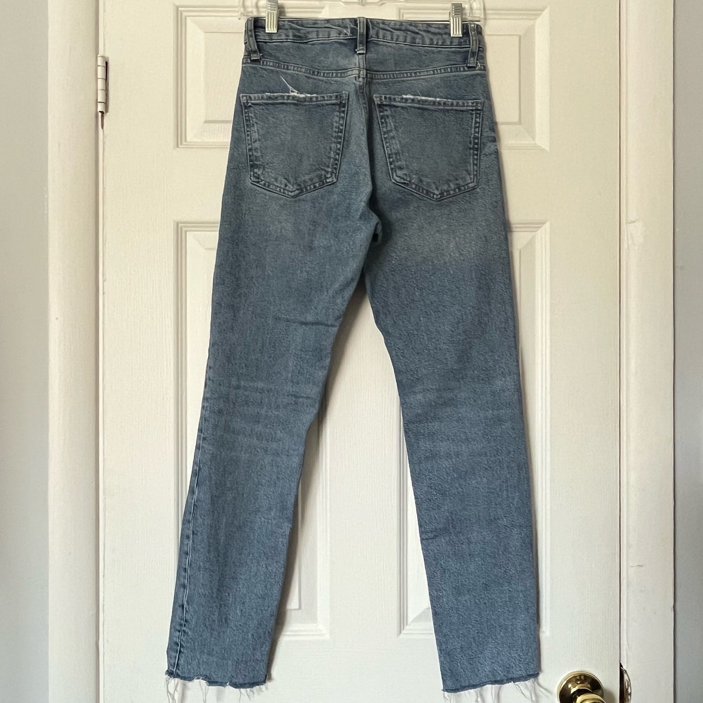 Zara High Rise Cropped Distressed Jeans - Size 2