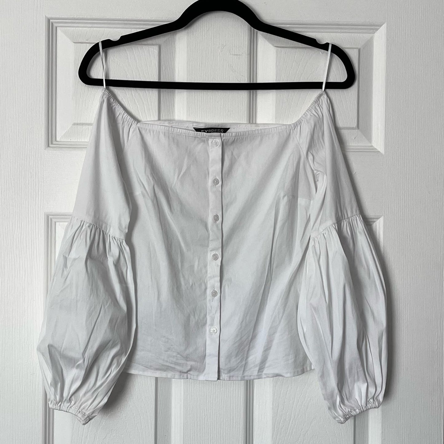 Express Off-Shoulder Button-Down Blouse - Size XS