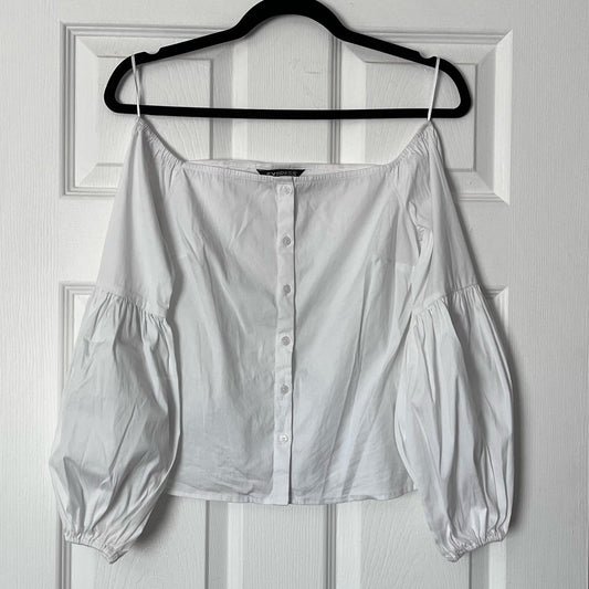 Express Off-Shoulder Button-Down Blouse - Size XS