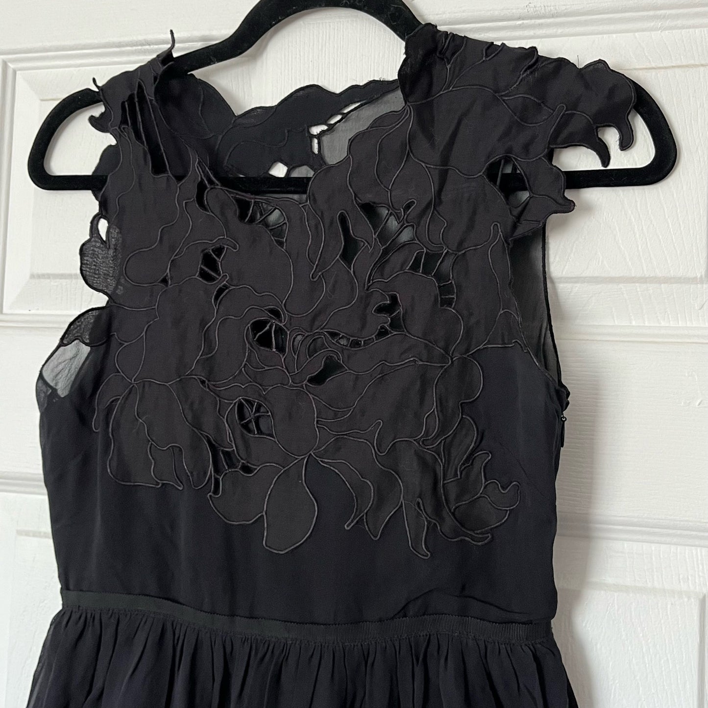 Vivienne Tam Floral Appliqué Silk Dress - Size 0